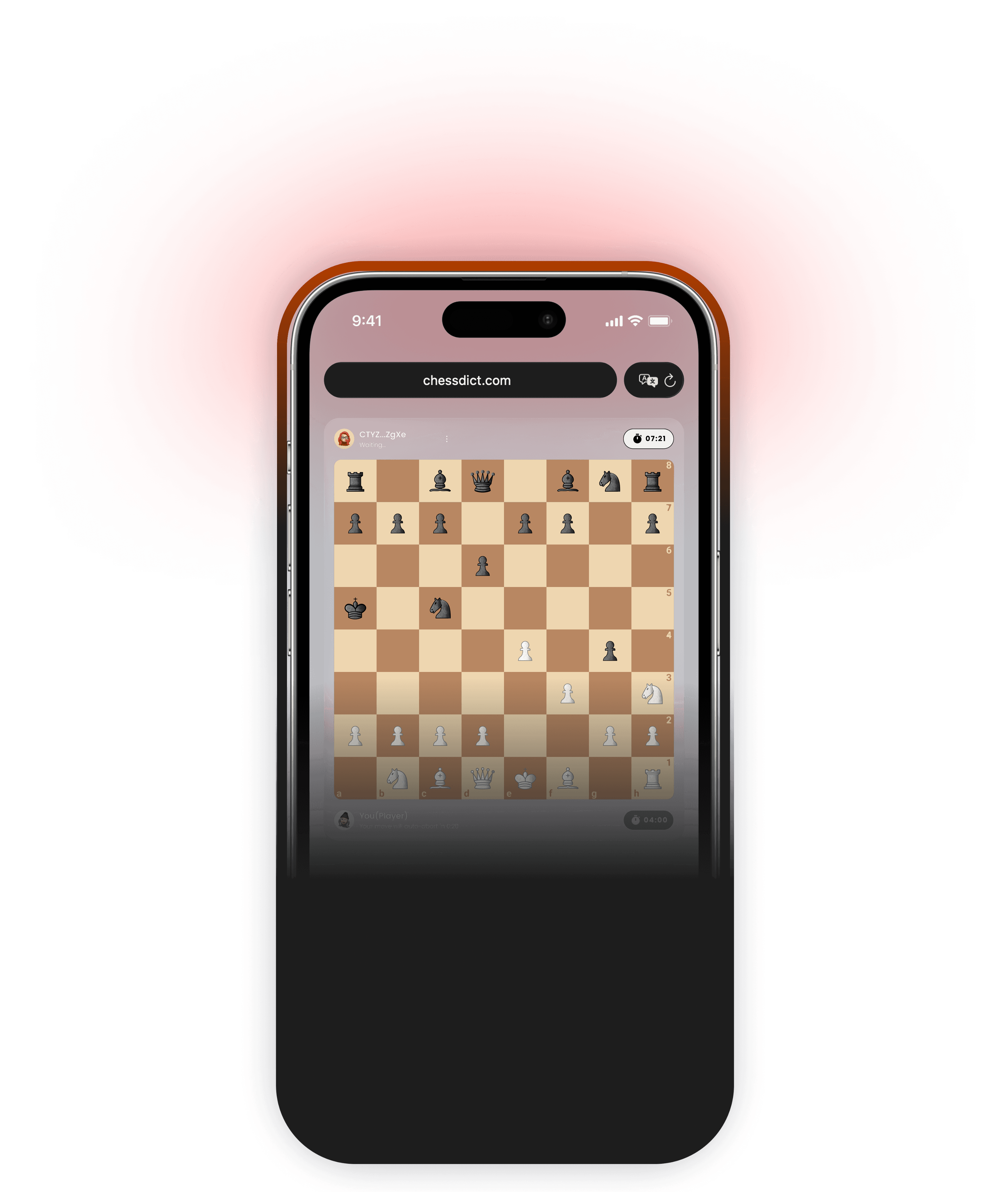 A preview of the Chessdict board and move history